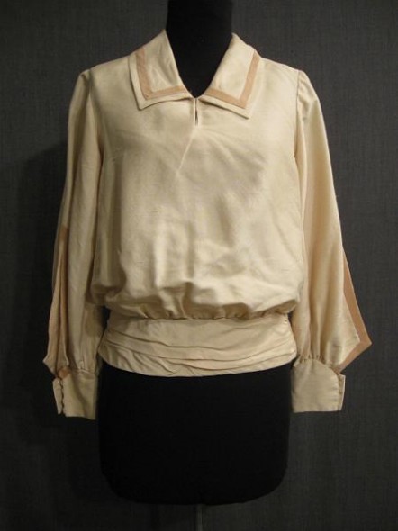 1920 cream silk blouse