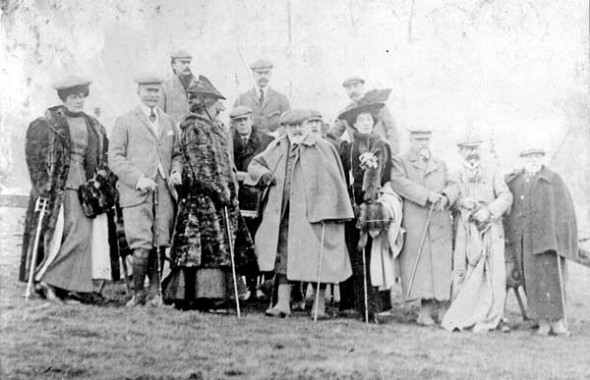 Shooting party including King Edward VII and Queen Alexandra